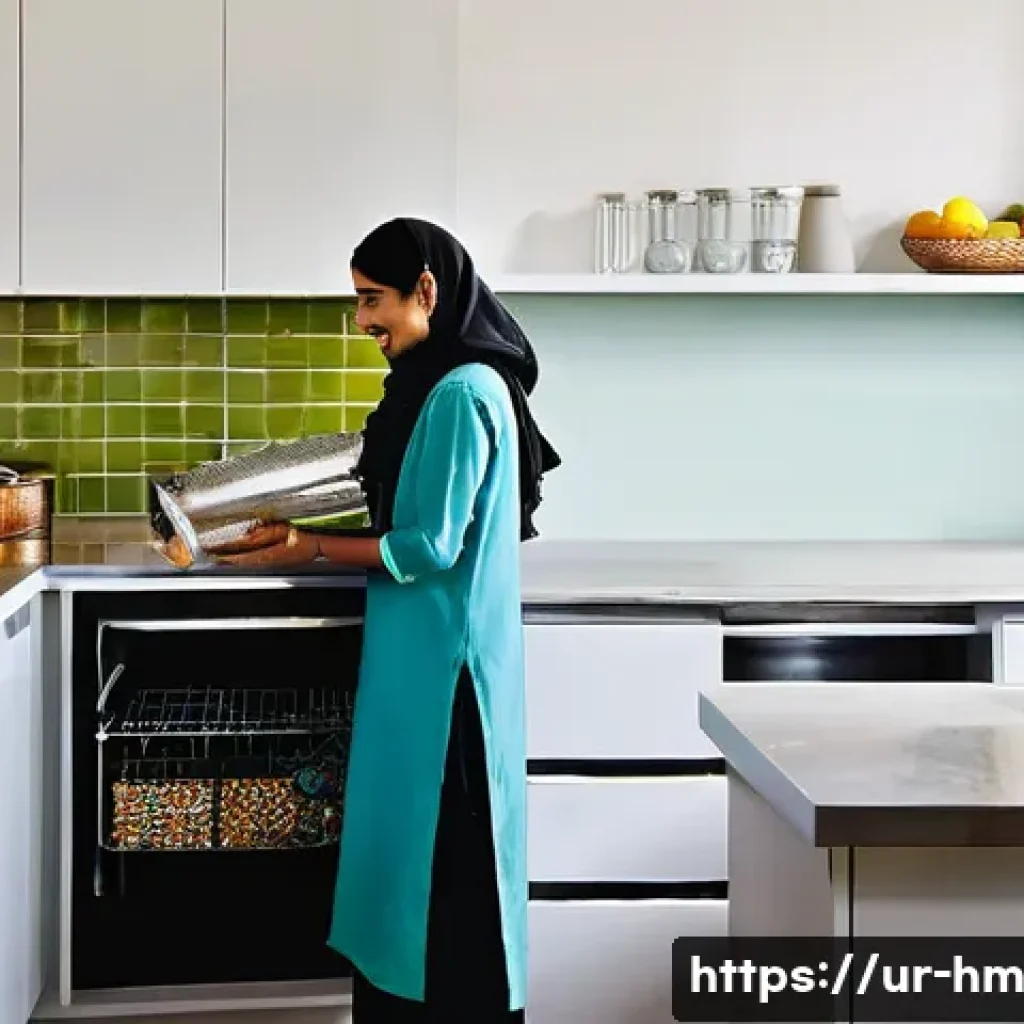 음식물 쓰레기 처리기를 이용한 절약 팁 - **Prompt 1: "A clean and fresh Pakistani kitchen, contrasting with a subtle 'before' element. On the...