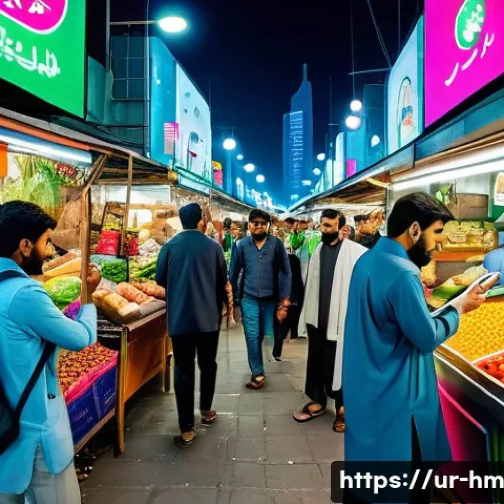 음식물 쓰레기 절감을 위한 음식 공유 플랫폼 - A vibrant urban scene depicting diverse people using mobile food-sharing apps on their smartphones, ...